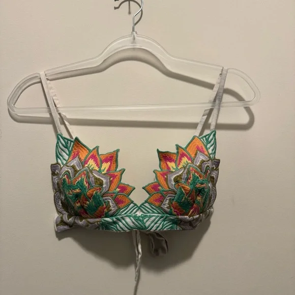 Mara Hoffman Floral Embroidered White Shorts and Tank (swim) set size 2 / Small - Picture 7 of 12